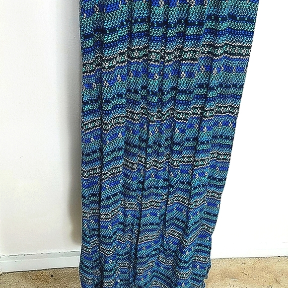 Mudd Babydoll Maxi Dress M Coastal Coquette Y2K Striped Royal Blue Sweetheart - Picture 7 of 9